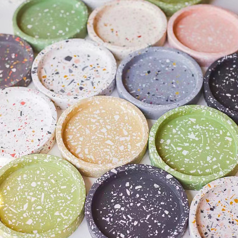 Coaster Mold Round - Nampan bulat semen cetakan silikon untuk