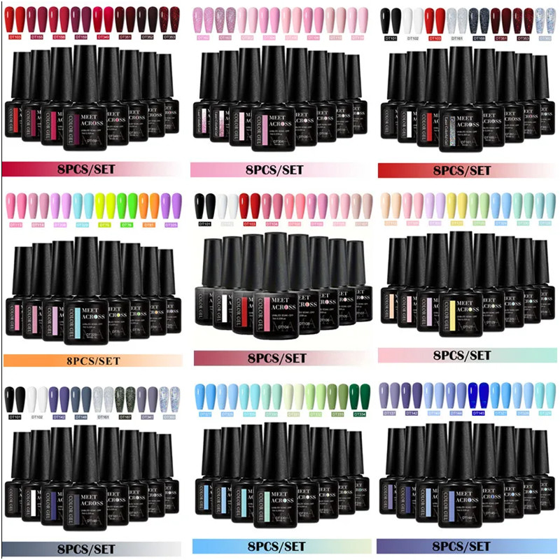 Resin Glitter Pack - 8pcs Set Kutek Gel Bebas HEMA