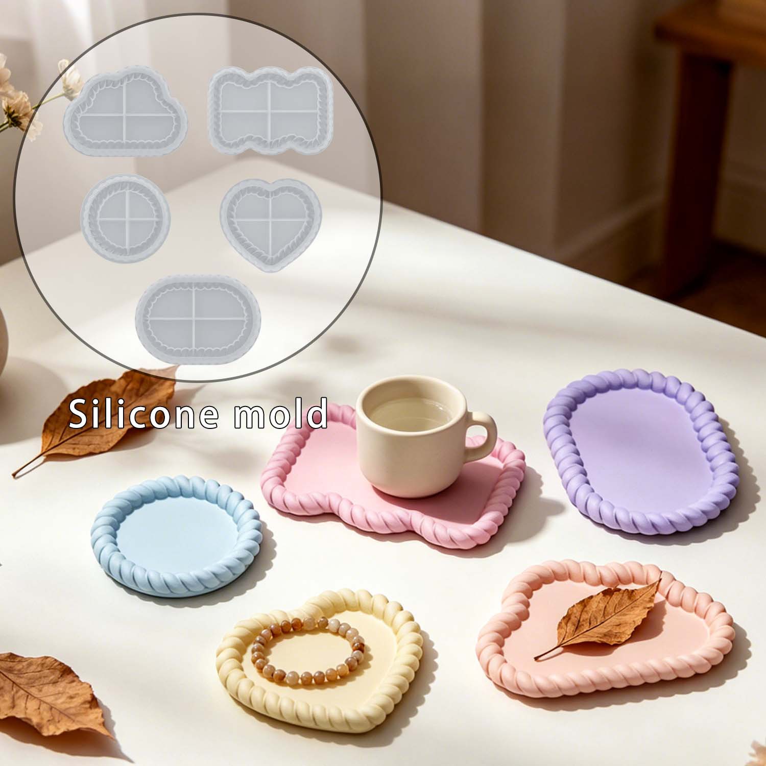 Serving Tray Mold - Berbagai set tatakan gelas dari bahan