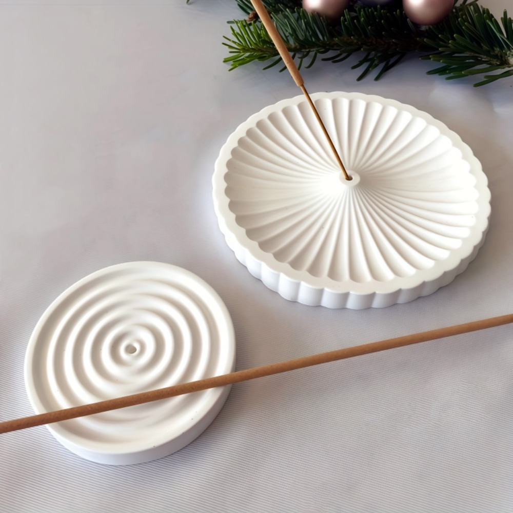 Coaster Mold Round - 2 Buah Cetakan Silikon Pembakar Dupa